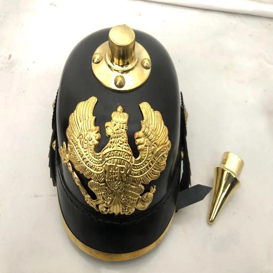 Deutscher Preußischer Pickelhaube Helm, Kaiserlicher Offiziershelm Tragbar für Erwachsene Geschenk