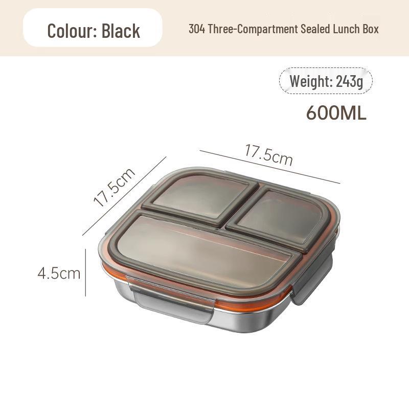 304 Stainless Steel Compartment Lunch Box | Sealed for Portion Control | Office & Microwave Safe