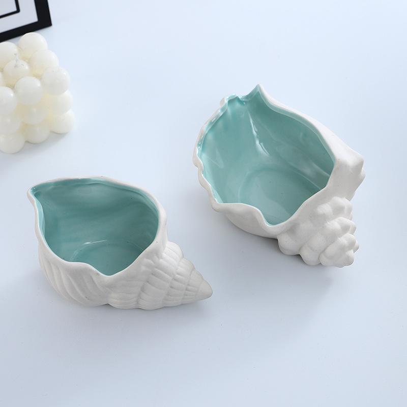 1 ks Keramický šperkovník Tvar mušle Hvězdice Akvamarínová mušle Miska na drobnosti Keramický držák na prsteny Náušnice Dekorativní s oceánskou tématikou