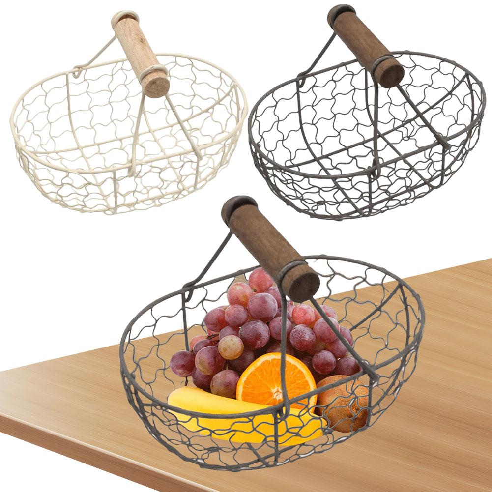 Cesta de Almacenamiento de Hierro Almacenando Accesorios para Fotografía de Alimentos Cesta de Frutas Plato para Snacks Frutas para Organizador de Cocina Fruta Pan Snack