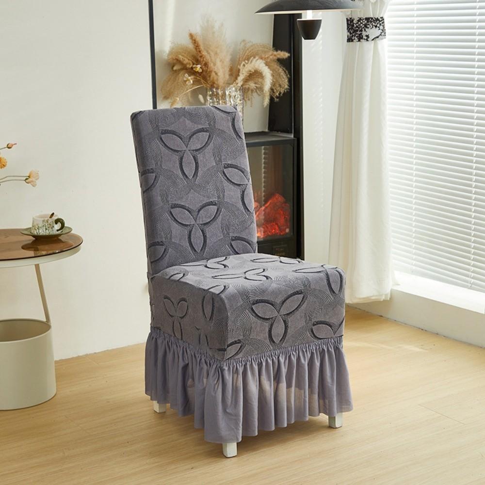 New Elastic Skirted Chair Cover Thickened Removable Living Room Chair Cover Soft Jacquard Wear-Resistan Seat Cover Universal серый