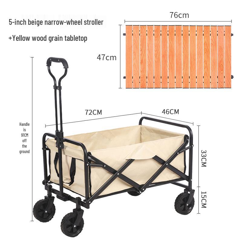 Collapsible Outdoor RV Camp Trolley - Compact Handcart for Express Delivery and Gathering Essentials