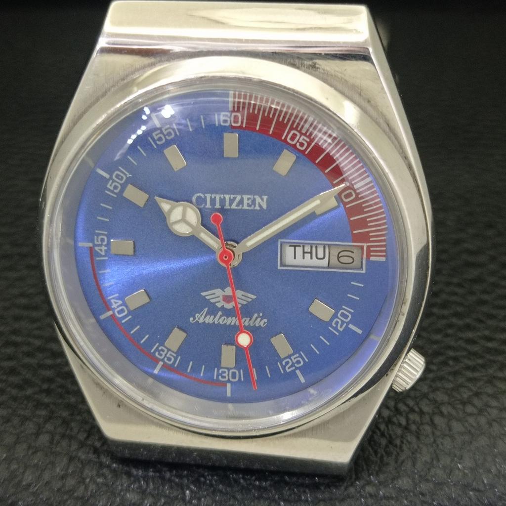 AUTOMATIC VINTAGE CITIZEN 8200 JAPAN MENS BLUE COLOR DIAL WATCH a702777-1 R210-a702777