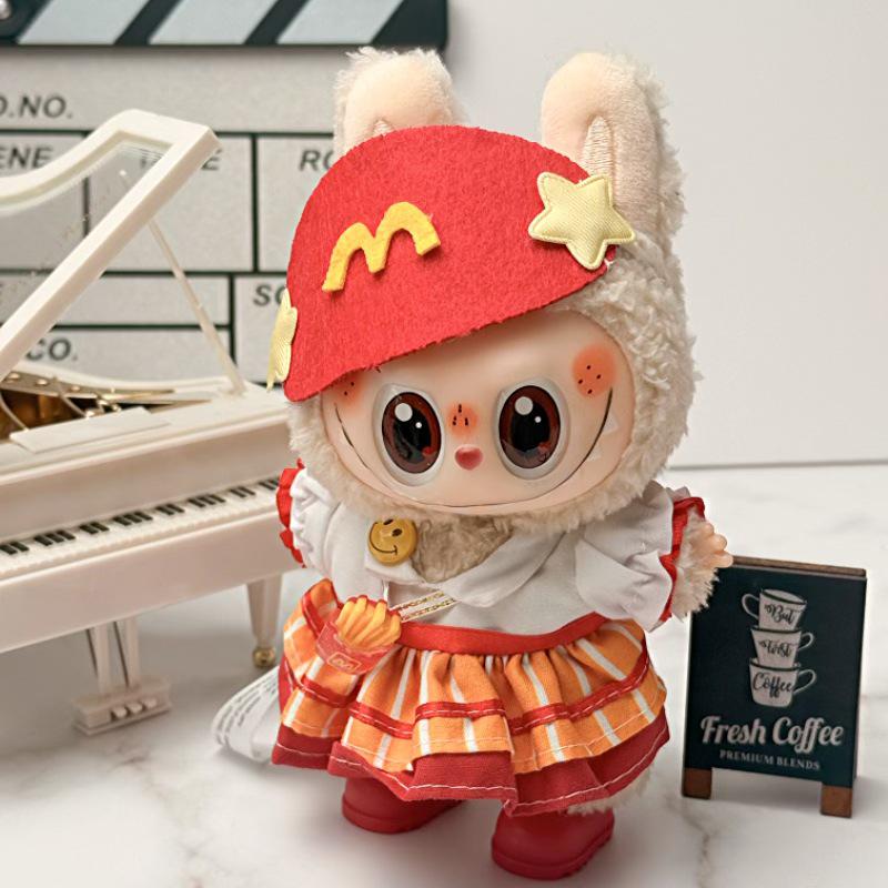 

Одежда для кукол Лабубу: Костюм с юбкой из плюша или винила 17 см, подходит для одного, двух и трех поколений Diary M (Headband+Skirt)