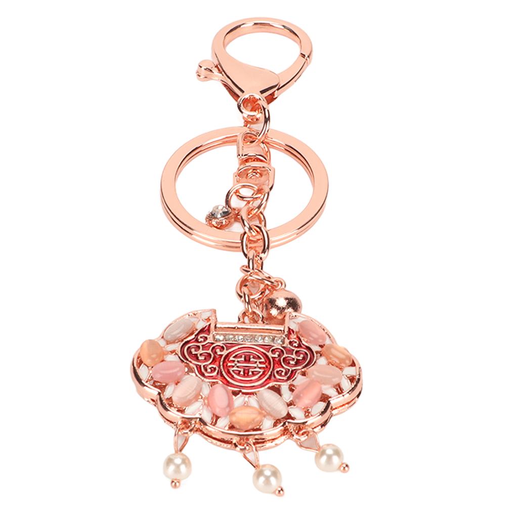 Chinese Style Keychain Best  es Zinc Alloy Rhinestone Shinny Fashionable Handbag Key Ring for Car Decor