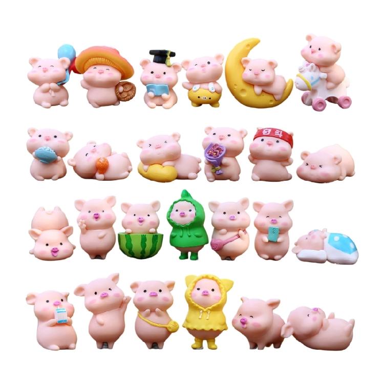 Resin Mini Pigs Miniature Pigs Figurine,Fairys Garden Accessories Garden,Microlandscape,Plant Pot,Bonsais Crafts
