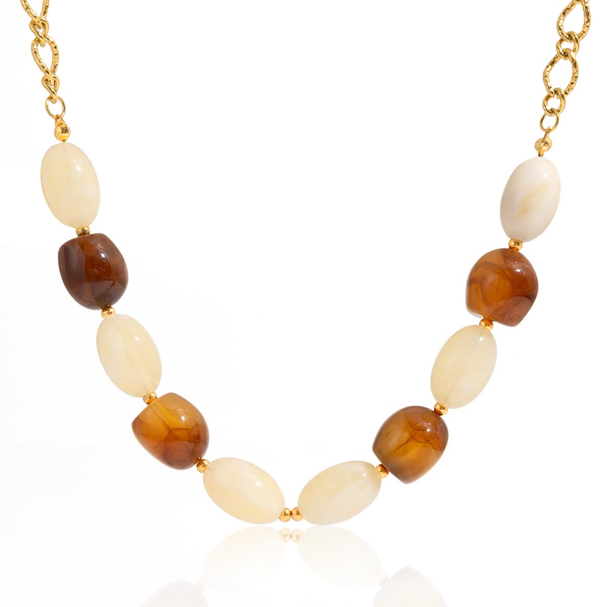 Yori Amber-white Stained Resin Necklace Fashion Chic Sexy Jewelry Accessories Waterproof Wholesale Gift Bijoux Femme