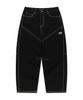 Brown Balloon Denim Pants - Black