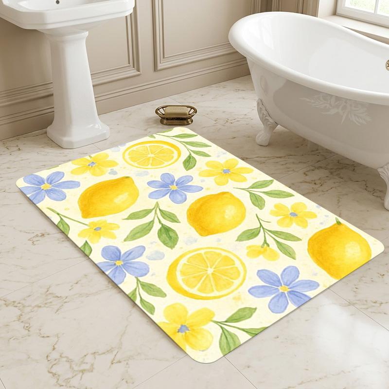 Lemon Floral Living Room Nonslip Area Rug Soft Carpet For Bedroom Game Playroom Sofa Office Home Decor Doormat Christmas Gift C926769