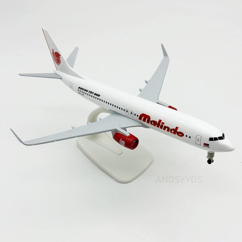 B737 1/400 Scale Malindo Airways 20cm Diecast Alloy Aviation Airplane With Landing Gear Model For Home Collection Hobby Gift