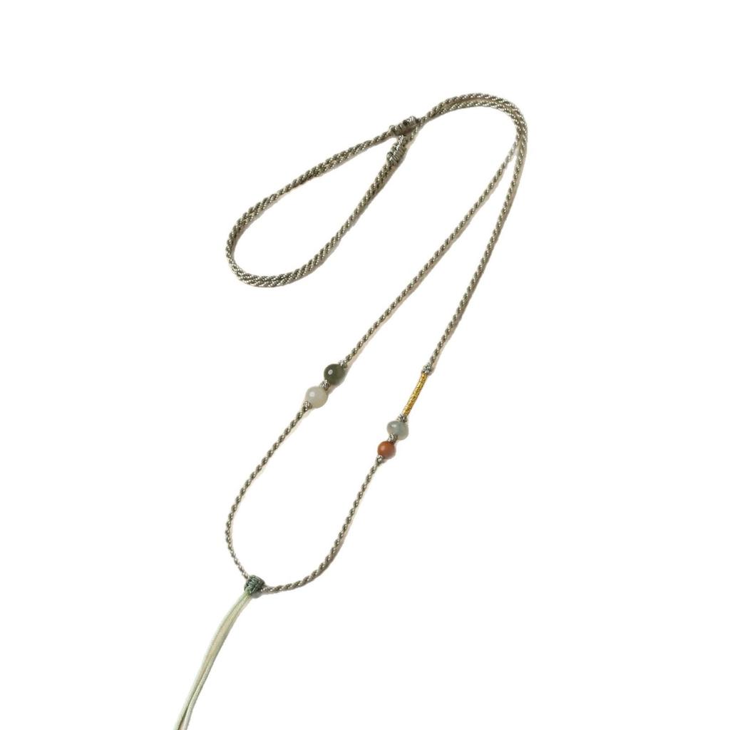 Handmade Hetian Jade Pendant Necklace Rope