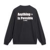 Li-Ning Letter Logo Print Crew Neck Sweatshirt Men Tops Black AWDT683-2