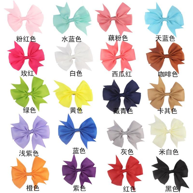 

Стильная новая детская заколка для волос, однотонная ребристая лента «ласточкин хвост», V-образный бант, детская заколка