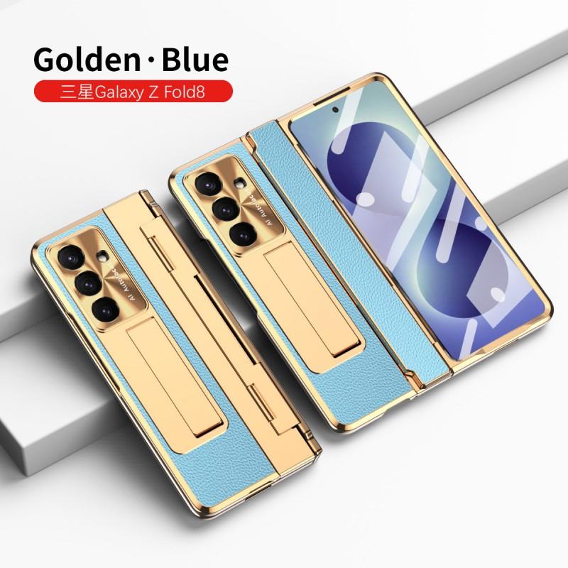 Galaxy Z Fold8 Ultra Protective Case With Flat Hinge Design Vegan Leather Cover Shockproof Stand Support