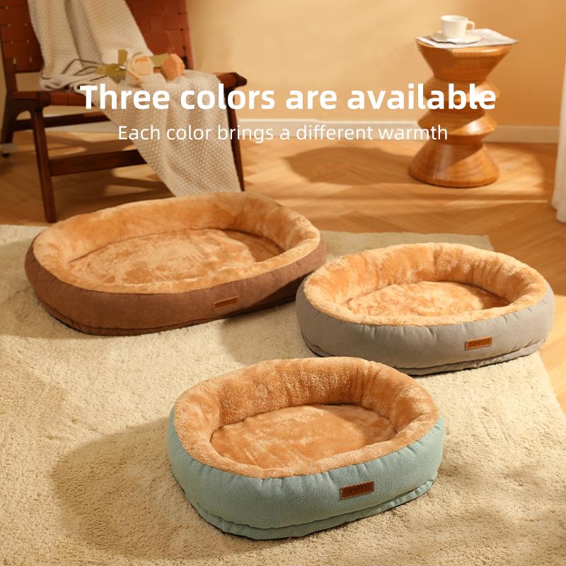 Letto Ovale Caldo per Animali Domestici Nido per Gatti Cuccia Divano Confortevole Cuscino Rotondo Cuccia Antiscivolo Accessori per Animali Domestici Grandi Medi Piccoli Letti
