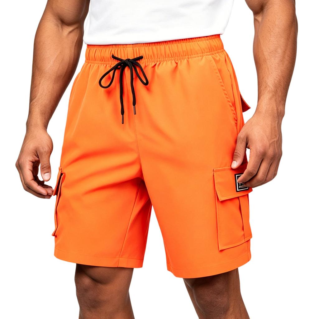 Pantaloncini Cargo Casual da Uomo con Coulisse in Vita e Tasche Multiple Vestibilità Rilassata Leggeri da Cinque Pollici per Attività all'Aperto
