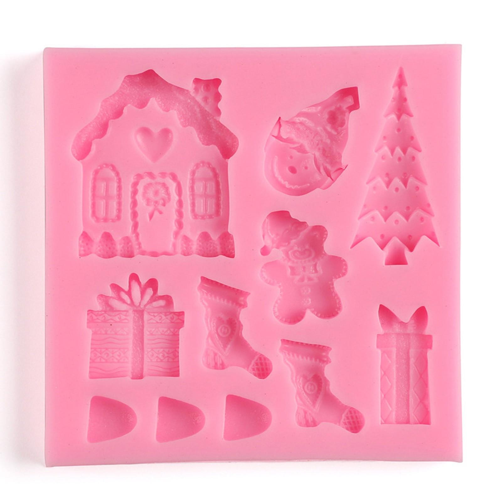 

Silicone Christmas Tree Elk Sled Stick Chocolate Cake Moulds