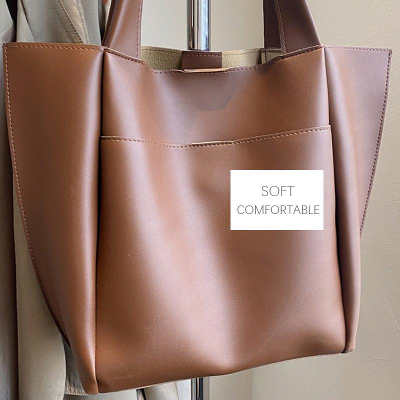 Women's Bag Large Capacity Shoulder Bags High Quality PU Leather Handbags and Purse Female Retro Tote Bags