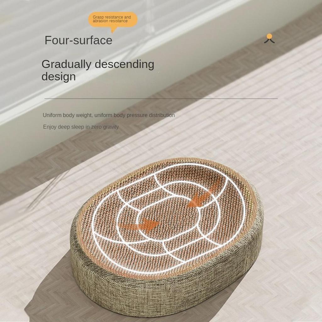 S/L Cat Scratcher Oval Sisal Cat Scratch Board Nest For Indoor Cats Grinding Claw Round Cat Scratching Board Pet Supplies
