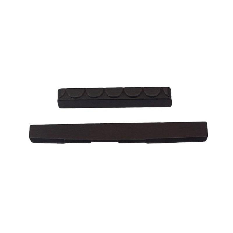 2 Pcs/set Saddle Nut Ebony Upper Nut(52x6x9mm) + Saddle (80x3x9/8mm) for Classical Guitar