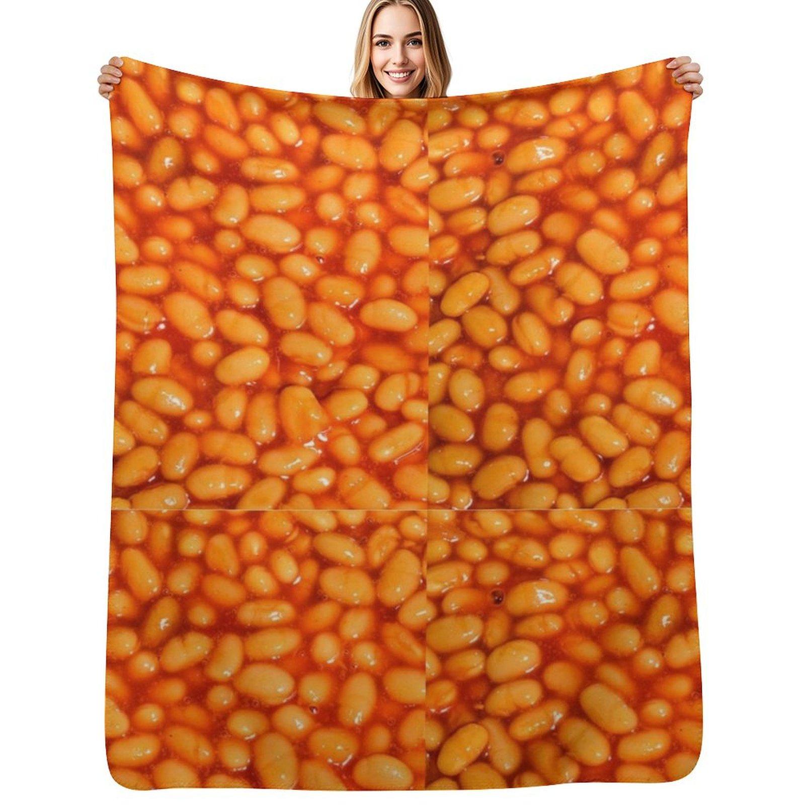 

Baked Beans Throw Blanket Multi Purpose Soft Warm Blanket for Home Travel 102x76cm(40x30in)