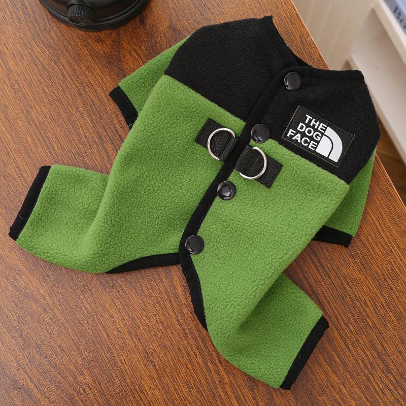 

Winter Pet Clothes with Leash Hook Cozy Fleece Dog Cat Pajamas for Total Coverage Safe Warm Walks in Cold XS