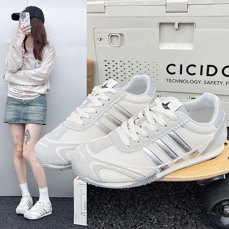 thick-soled red German training shoes women's 2025 spring and autumn new mesh versatile Forrest Gump shoes soft-soled casual board shoes sports shoes