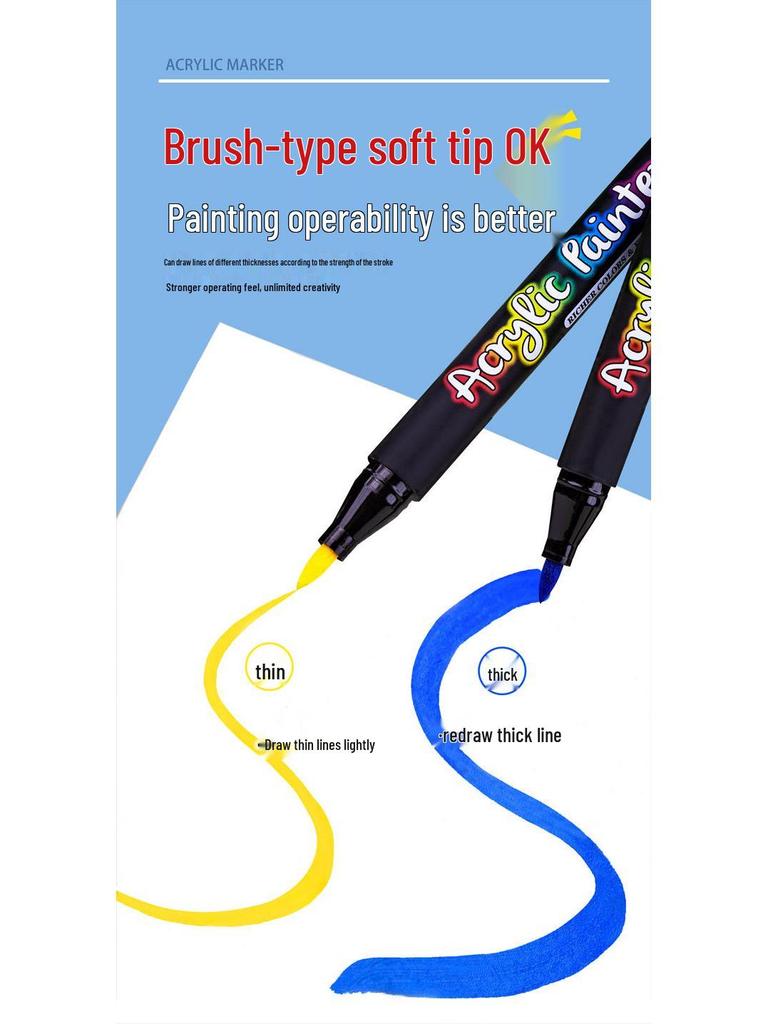 100-Color Soft Tip Acrylic Paint Markers for DIY, Graffiti, Journals & Drawing