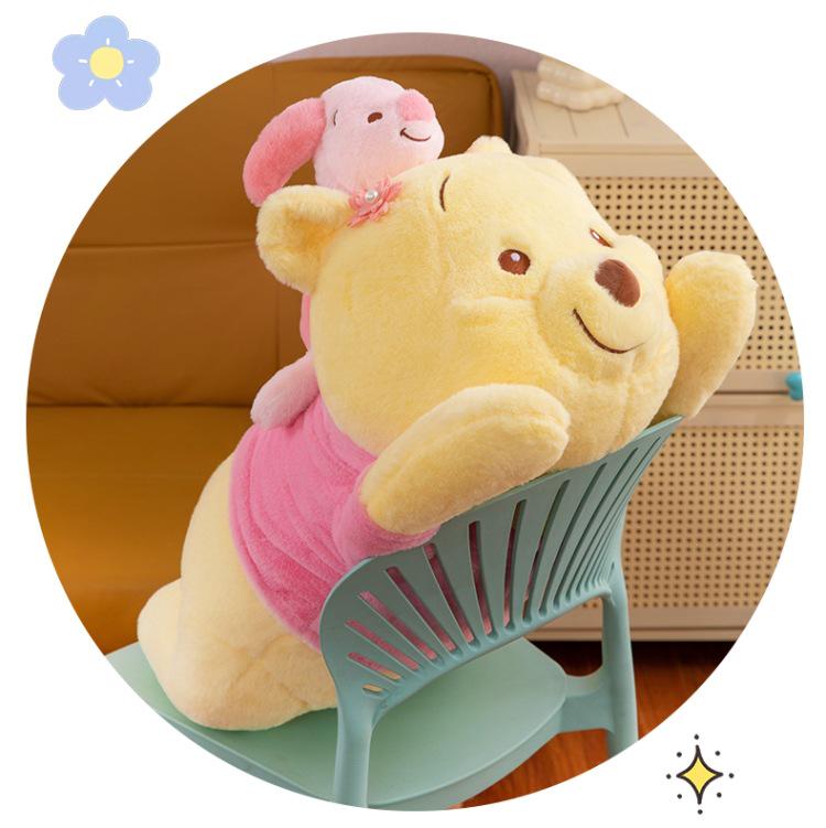 Entzückendes liegendes Bären-Plüschkissen - Ferkel & Winnie Puuh Puppe für Kinder und Mädchen
