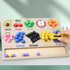 Montessori Matching&Sorting Game Wooden Fruit Clip Beads Color Shape Sensory Sorter for Kids Fine Motor Skills Early Education