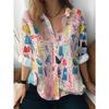Damen-Langarmshirt mit süßem Katzenaufdruck, lässig, vielseitig und modisch