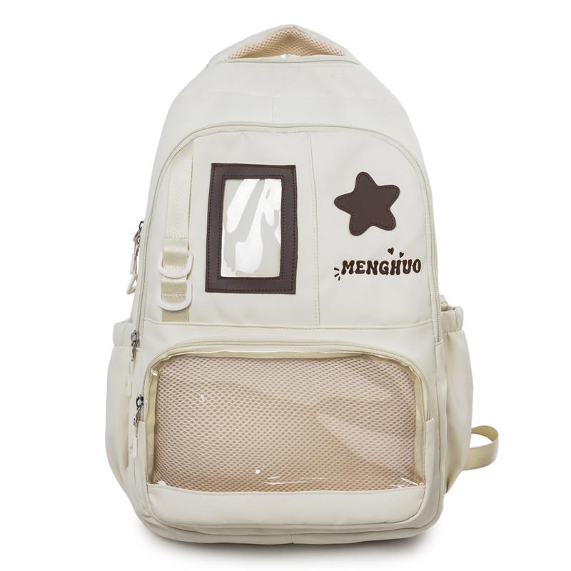 Cute Star Design Backpack for Women and Girls – Lightweight School Bag with Front Pocket, Mesh Compartment – Perfect for Daily Use, College, or Travel