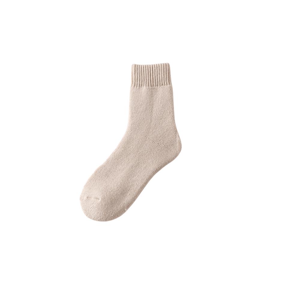 Women's Fleece-Lined Mid-Calf Socks - Warm and Thick for Autumn/Winter