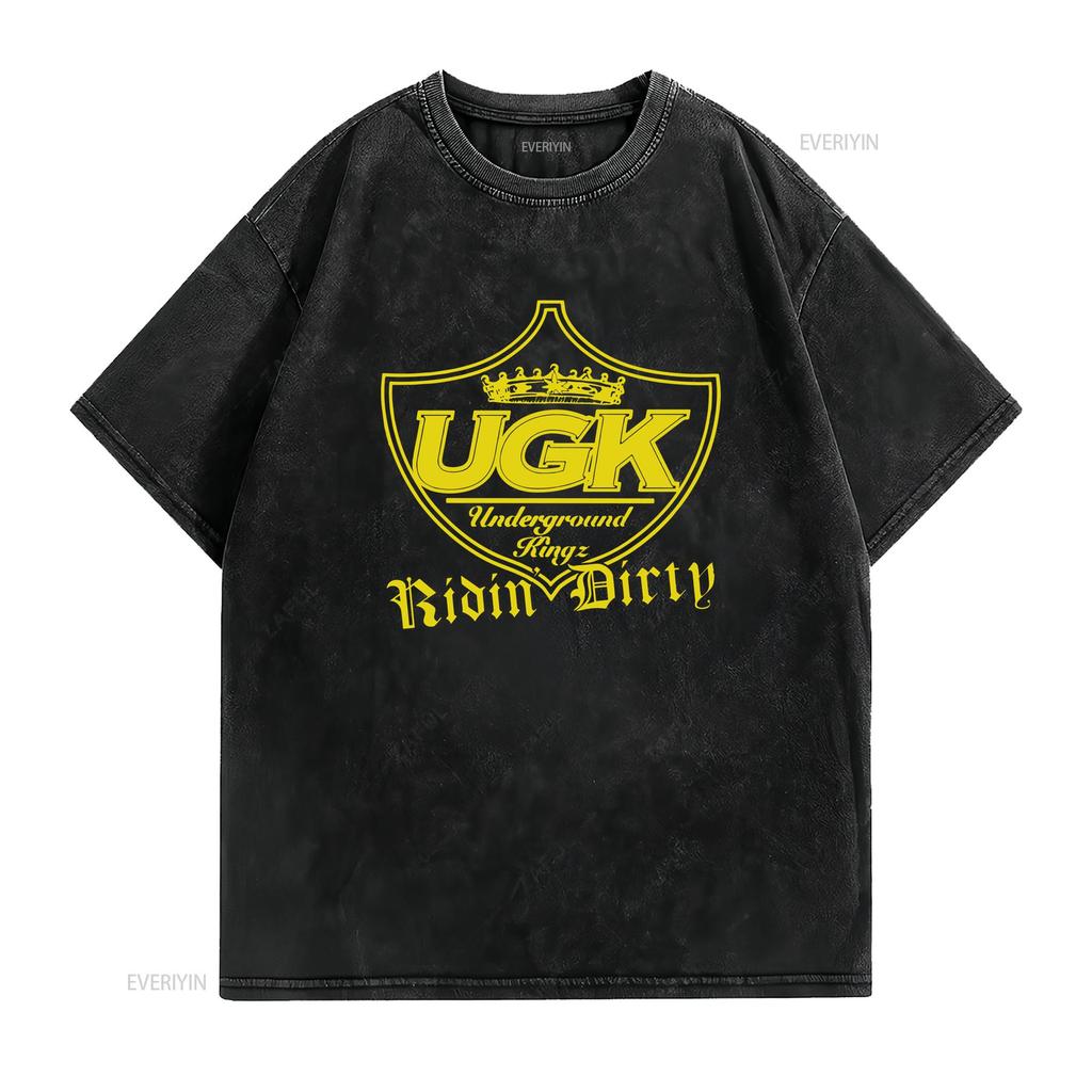 UGK UNDERGROUND KINGZ Ridin Dirty Rap Hip Hop super eng Herren T-Shirt vintage gewaschen Stilvoll Vielseitig homme Atmungsaktiv Weich