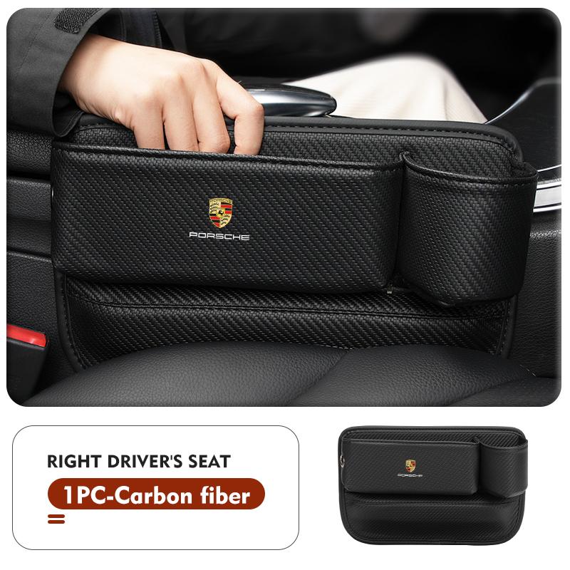 Para Asiento de Coche Porsche Ranura Hueco Costura Ranura Caja de Almacenamiento Con Portavasos Carrera-GT 918-Spyder Boxster Cayenne Panamera Macan