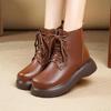2025 H/W Damen Britischer Stil Echtleder Martin Stiefeletten mit dicken Sohlen, Retro-Fleece-Futter und Woll-Zehenschutz für Schnee