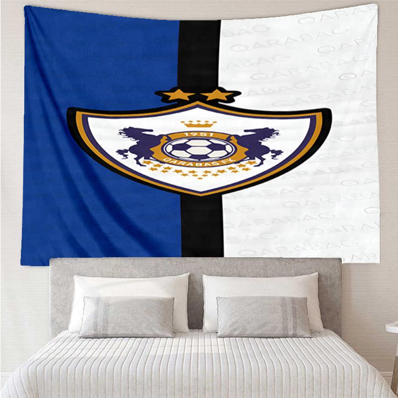 Qarabag Soccer Team Crest Design Tapestry Room Decoration Wall Hanging for Living Room Bedroom, Dormitory, Birthday and Christmas Gifts