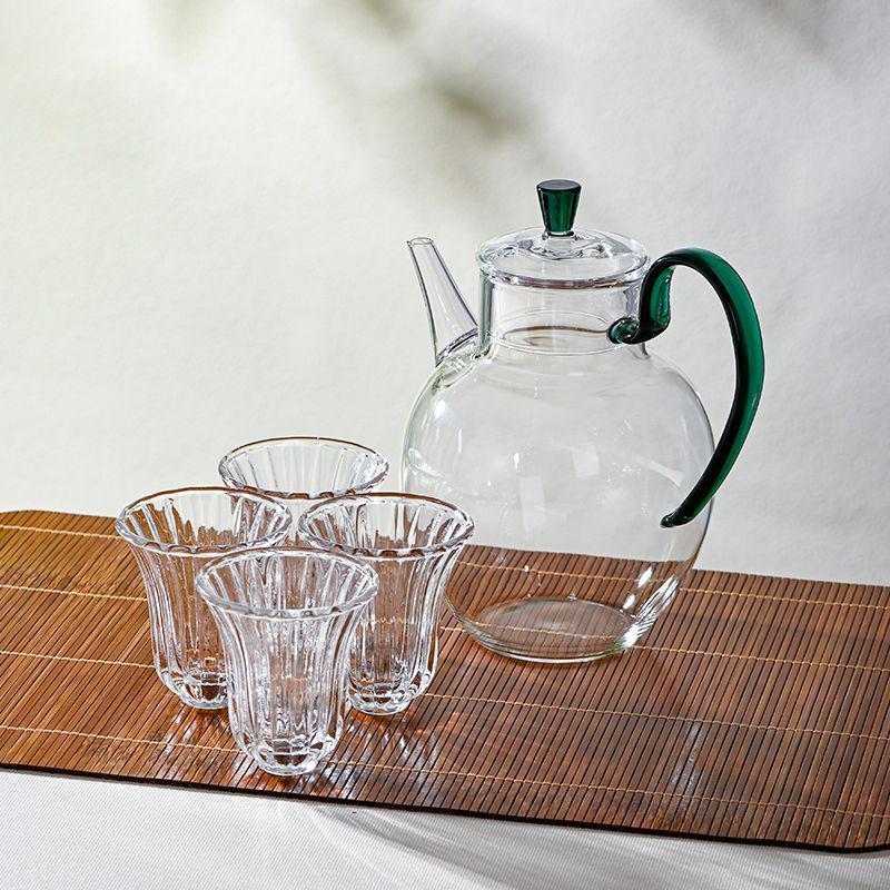 Glass Teapot with Heat-Resistant Handle, Tea Separation Set, Small Hand-Held Brewing Pot