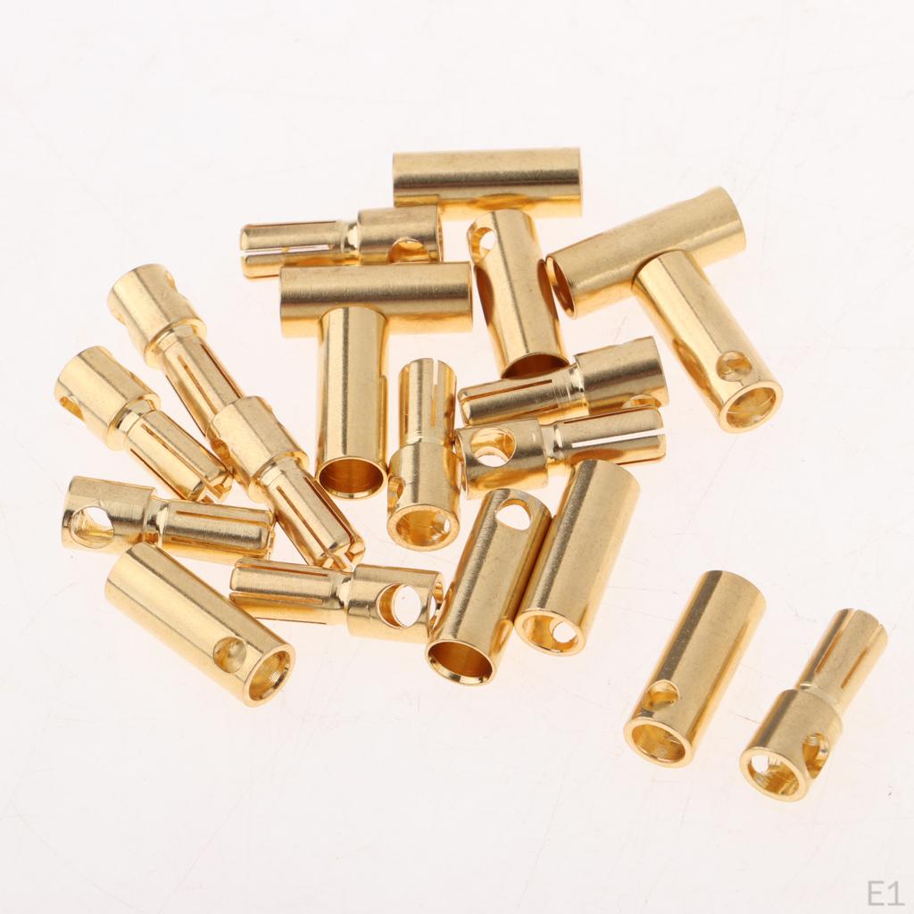 10 pairs 5.0mm Male & Female Gold Plated Banana Plug Head Connector for RC Battery ESC Motor