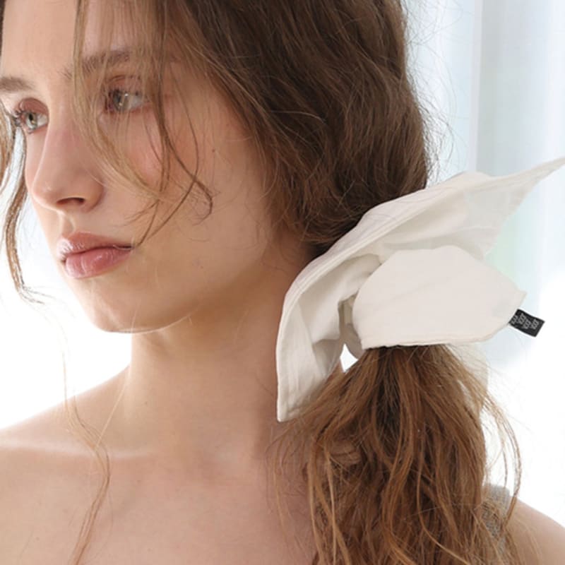 

для квадратной резинки для волос «Цветок хлопка»_Белый Free