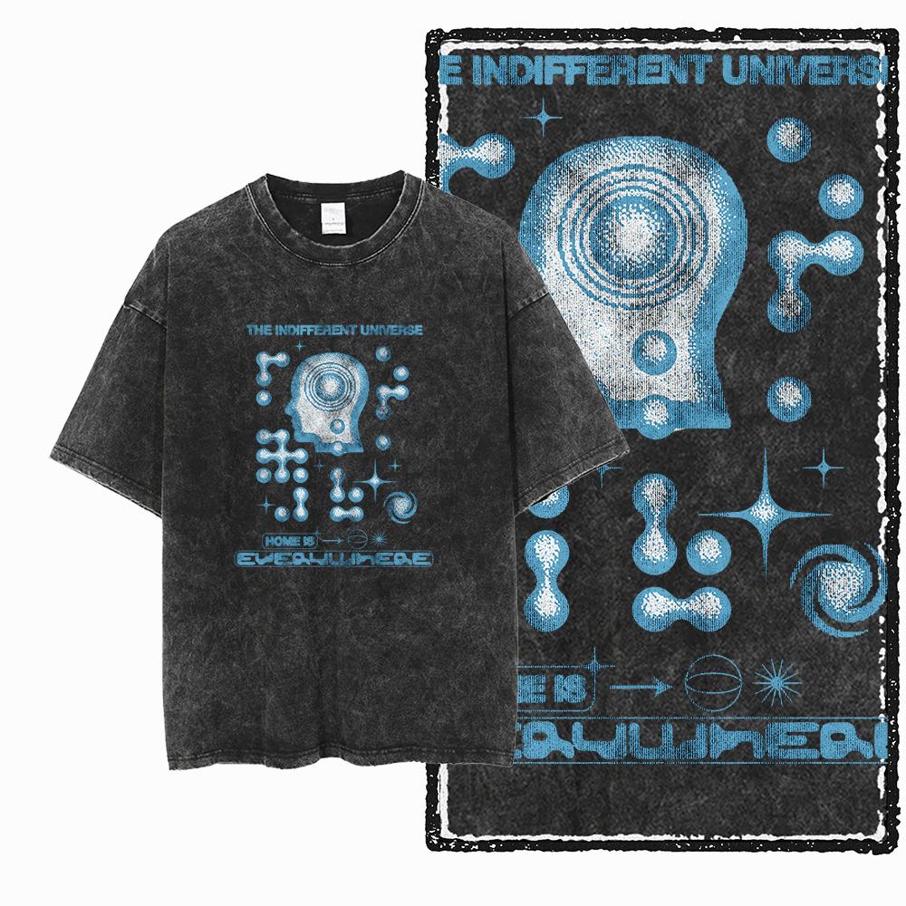 ZF STREETWEAR Printed Cotton Acid Washed Exclusive Graphic Unisex T Shirt Cool Vintage retro Men Tshirts Big Size Tee