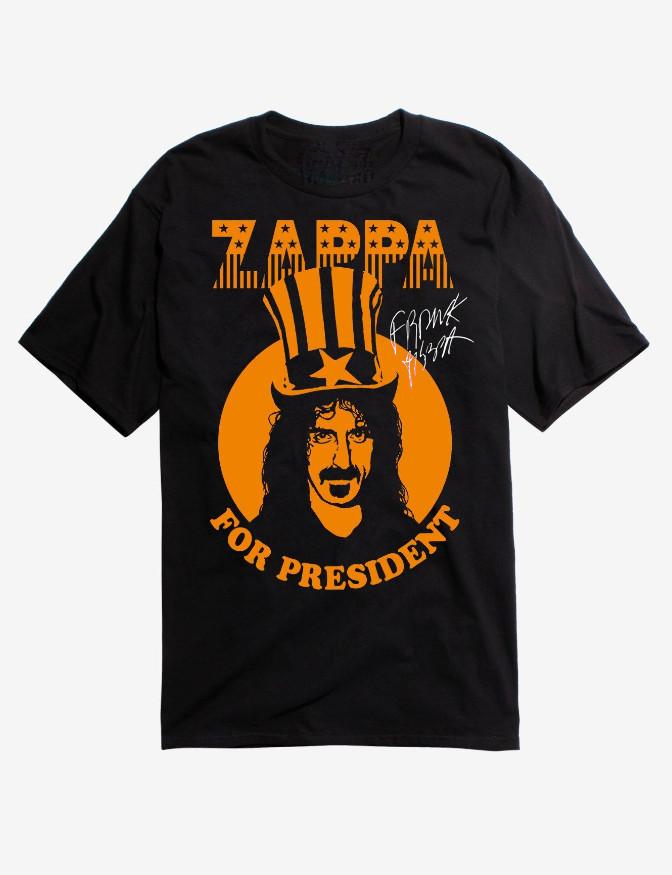 Vtg Frank Zappa For President Heavy Cotton Black Unisex S-5XL Shirt AG89 S