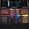 Premium Leather Automotive Backseat Storage Net With Flexible Fasteners 48X88Cm For Cars SUVs And Trucks