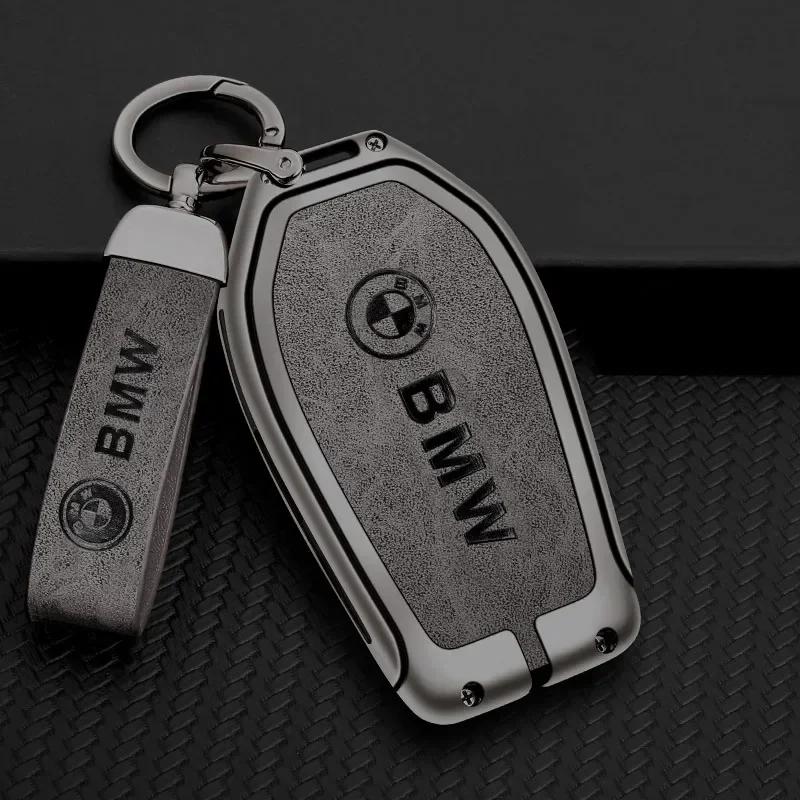 Hot 2025 Alloy Car Key Cover Protect Case Shell Leather Keychain For BMW G08 G38 G28 F52 G26 G02 G01 G07 G06 G05 IX3 F40 G30 G20