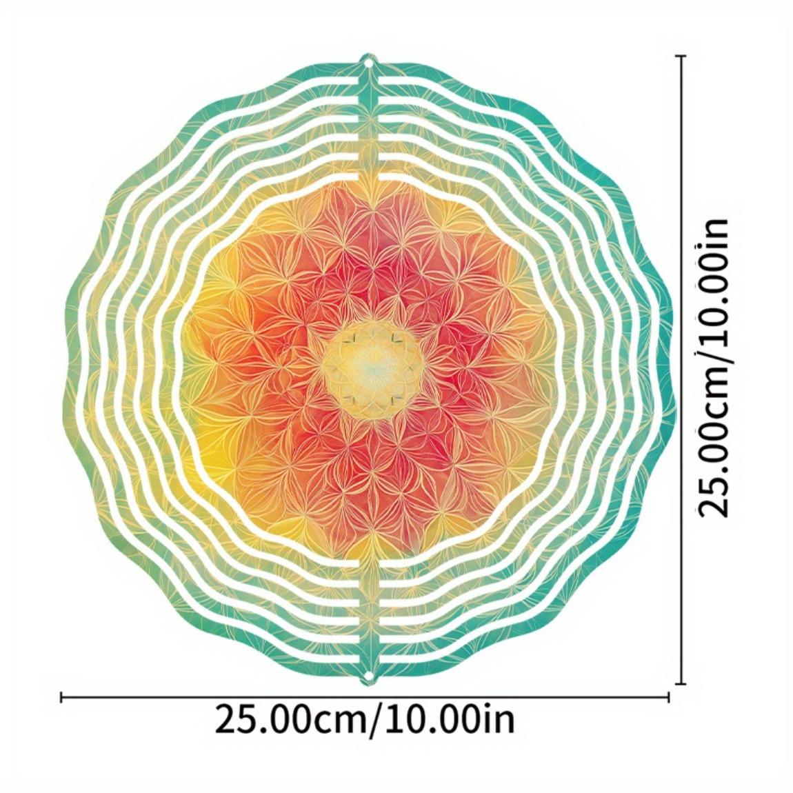 

10-дюймовый красочный металлический ветряной спиннер из витражного стекла с вращающимся на 360 градусов крючком, декор для сада на все сезоны, идеальный подарок 01A