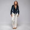 Women's Gold Velvet Suit Jacket Short Section Thin A Buckle Slim Spring and Autumn Leisure Suit