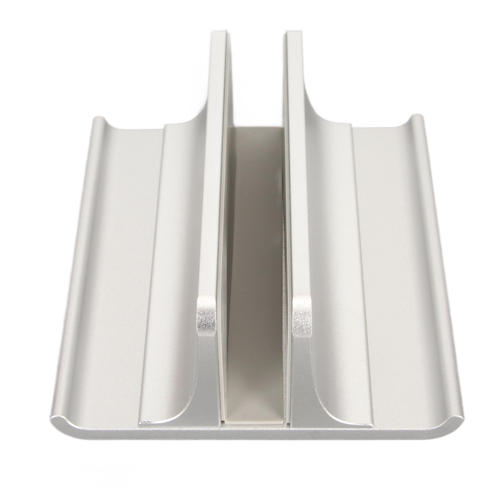 

Vertical Laptop Stand 3 in 1 Aluminium Alloy Adjustable Size Space Saving Laptop Holder for Maximum серебряный