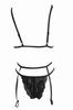 Merry See Fantasy Garter Set Sexy Underwear Black