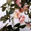 Ghirlande di Fiori Artificiali in Seta Rosa: Copertura Tubo Condizionatore in Rattan da Interno & Fiori Decorativi in Plastica Avvolgenti