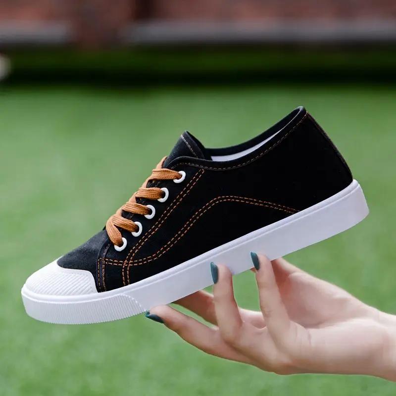 Low Top Lace Up Women's Shoes Aesthetic Stylish Deals Cheap Light New In High Quality Daily Routine Casual 39 Ladies Footwear